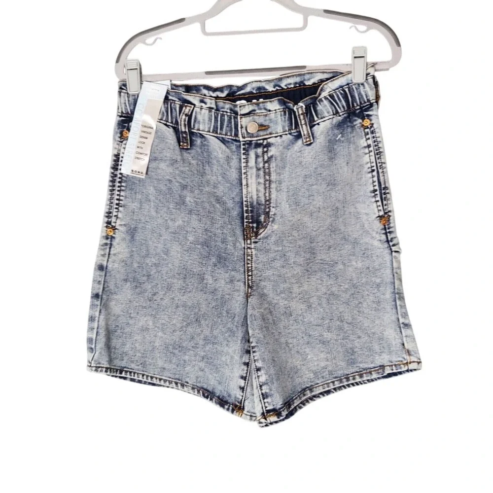 S.O.N.G Shorts 1 25 Y2K Baggy 80s Acid Wash Denim Pocket Stretch retro‎